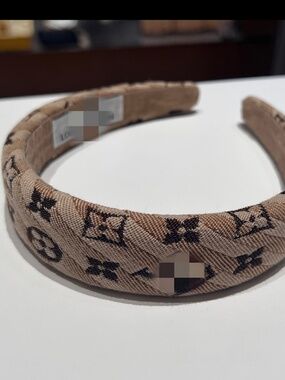 Brown & Cream Patterned Headband NEW (1)